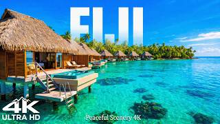 Fiji Beach 4K Video Ultra HD | Turquoise Waters, White Sand &amp; Ocean Waves | Piano Music