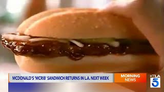 It’s back! McDonald’s McRib returns in October, but only in select markets