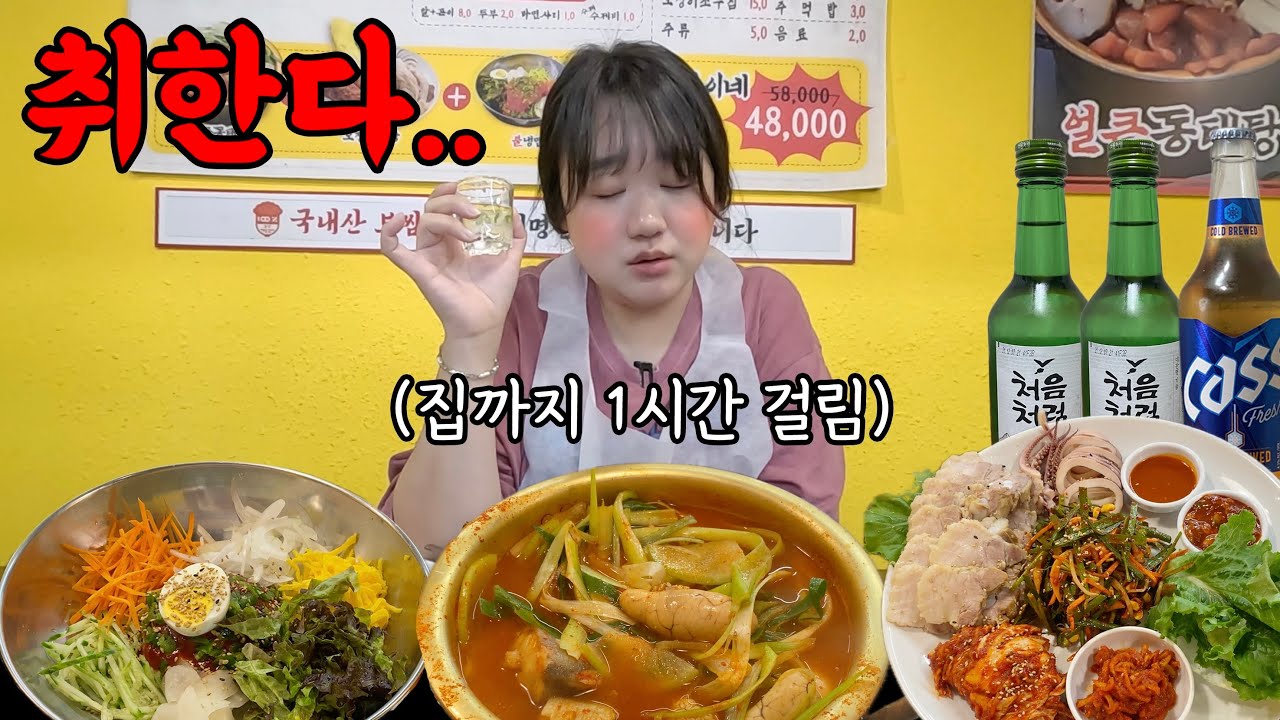 술 도둑 안주에 신나서 혼술 하다가.. 만취한 날