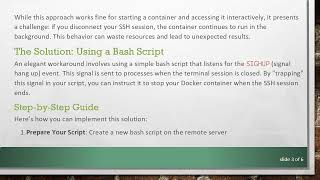 How to Kill or Stop Remote Docker Containers After Disconnecting from SSH