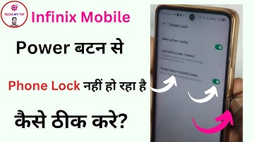 Power Button Dabane Se Phone Lock Nahi Ho Raha Hai | Infinix Mobile Me Power Button Instantly lock