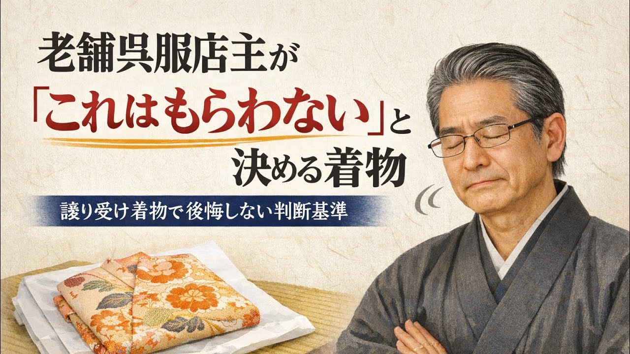 ＃604　老舗呉服店店主の判断基準　自分に合う着物、合わない着物　もらい物着物で後悔しないための「本当の選び方」とは