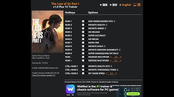 The Last of Us Part I PC Trainer God Mode/Ignore Hits Infinite Health Ammo No Reload No Recoil FLiNG