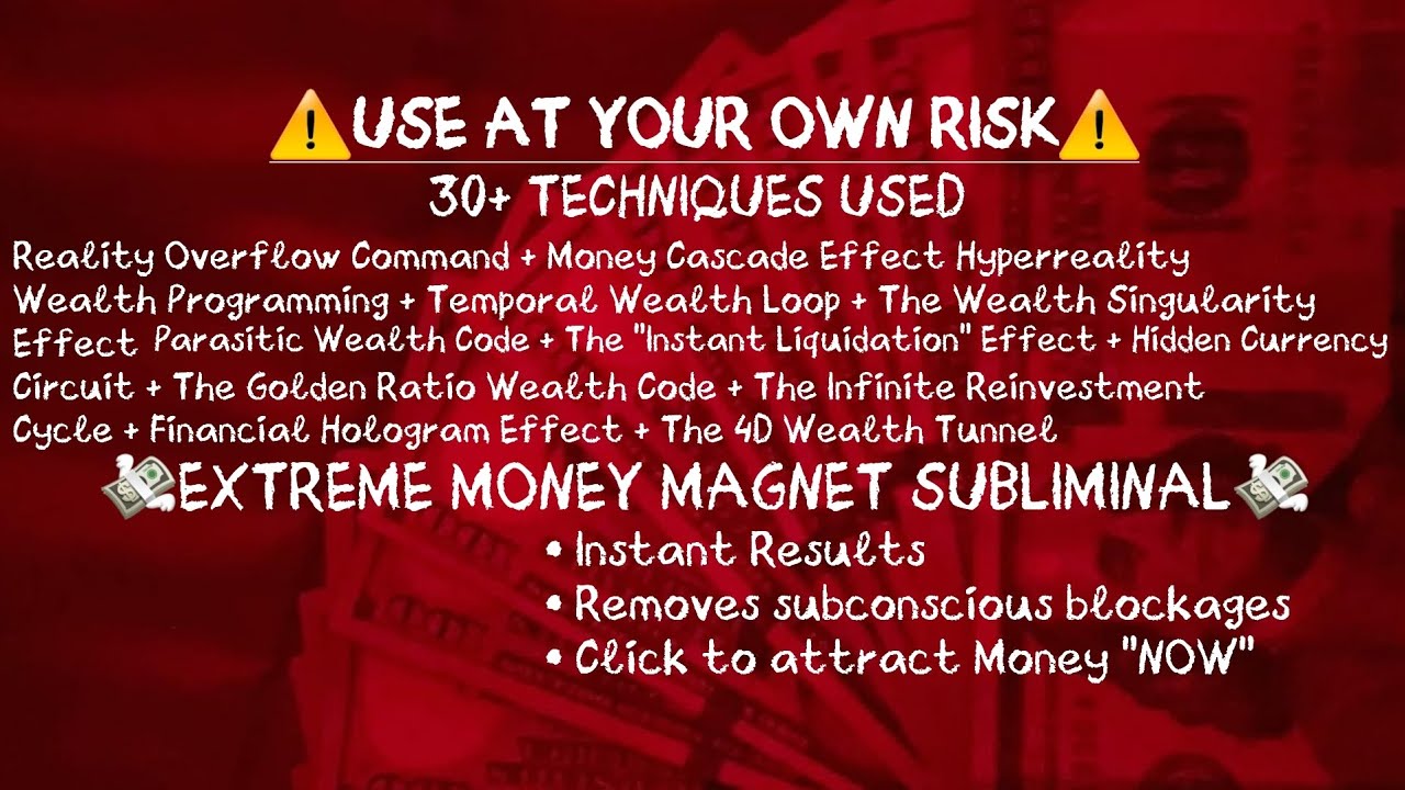 Watch ⚠️💸Money Glitch Subliminal | 30+ Powerful Techniques used {Listen Once & Watch Your Wealth Explode} on YouTube Watch ⚠️💸Money Glitch Subliminal | 30+ Powerful Techniques used {Listen Once & Watch Your Wealth Explode} on YouTube