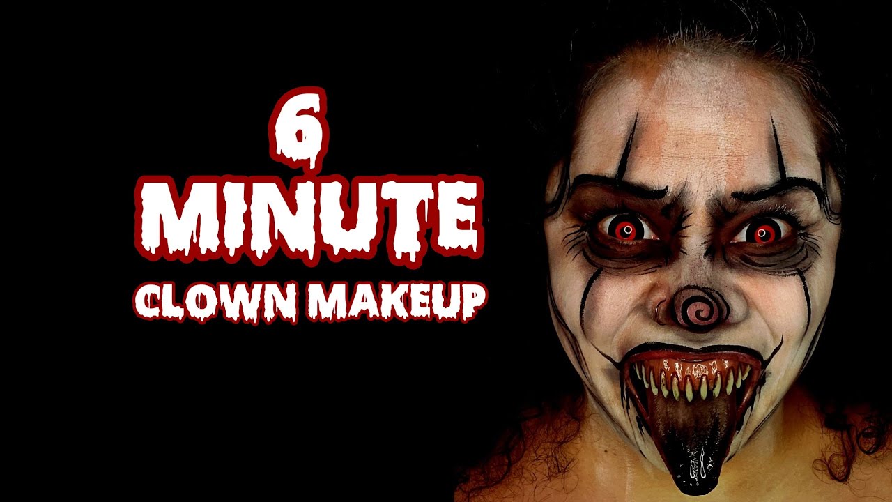 Fastest Scary Clown Makeup anyone can do! - YouTube