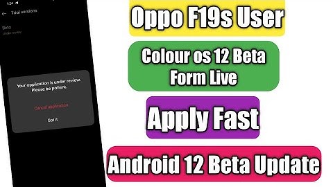Oppo F19S Colour Os 12 Beta Form Live Apply Fast