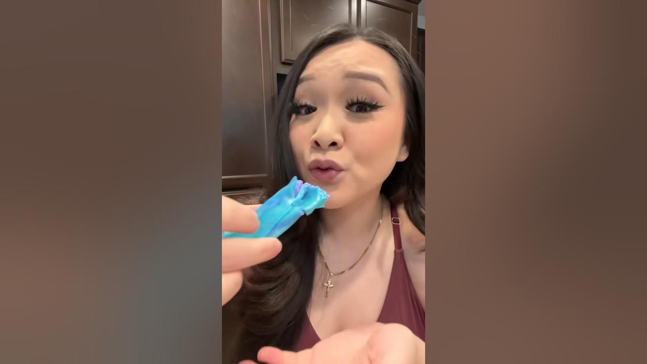 Blue raspberry fruit roll up with ube ice cream youtubeshort 