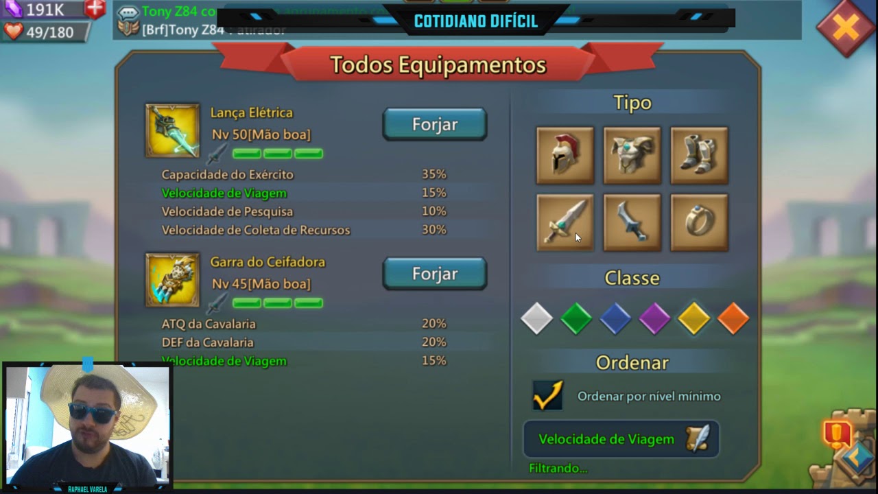 OS MELHORES EQUIPAMENTOS PRA CADA SET (MONSTROS) - LORDS MOBILE 