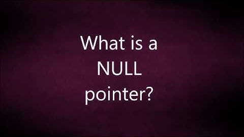 What is a  NULL  pointer? | C Programming Interview Questions