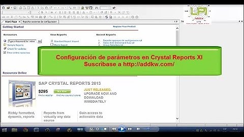 Crystal Reports XI: Parametros de configuracion de la plataforma