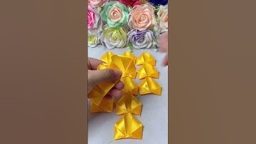 Thumbnail of Handmade diy ribbon rose flowers gift craft #handmade #diy #flowers #rose #tutorial #handmadegifts