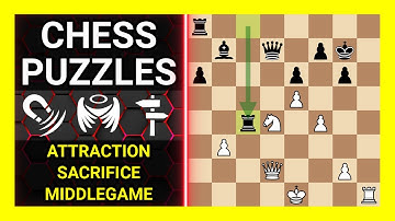 Chess Puzzles to Practice. Themes: Attraction, Sacrifice, Middlegame. Learn Chess