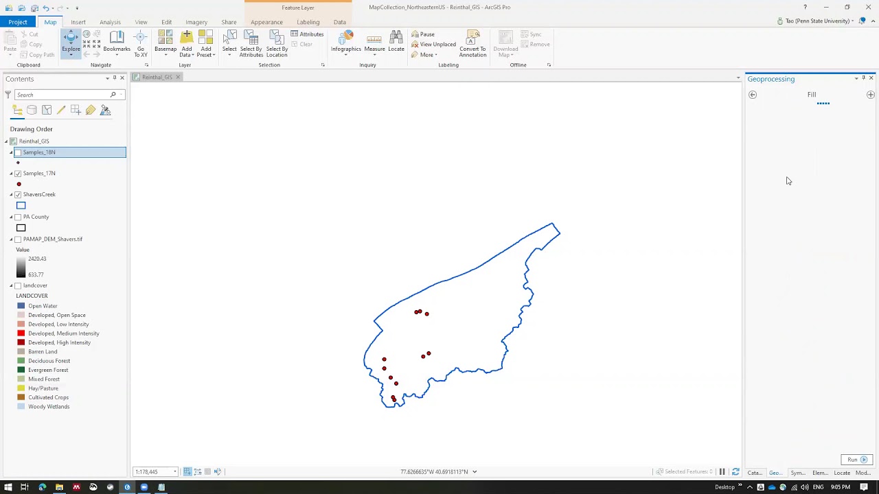 Watershed Delineation and Summarizing Land Cover using