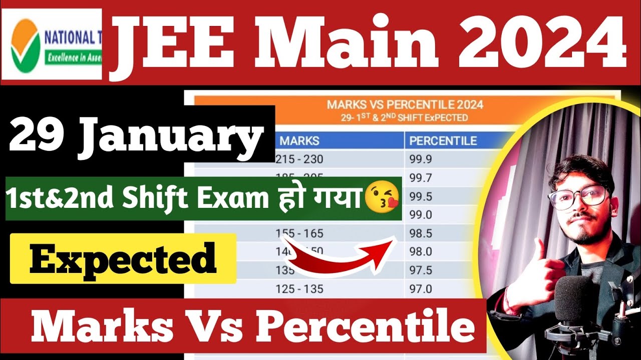 📌JEE Main 2024|😱29 Jan 1st& 2nd shift Marks vs Percentile 2024 | jee ...