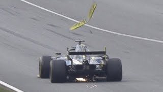 F1 Testing 2019  Daniel Ricciardo spins after DRS fail