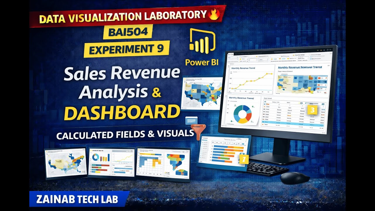 Experiment-9 | Data Visualization Laboratory BAI504 | Sales Revenue Analysis & Dashboard | VTU