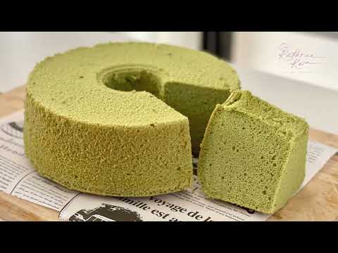 Matcha Cream Cheese Chiffon Cake 抹茶芝士戚风蛋糕