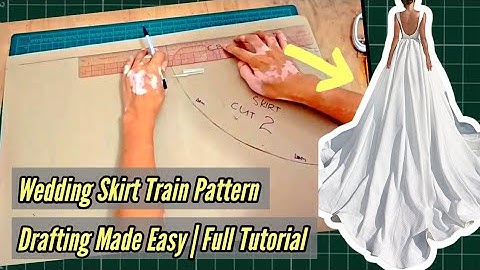 🧵 Wedding Skirt Train Pattern Drafting Made Easy | Full Tutorial Designing and Drafting a Train