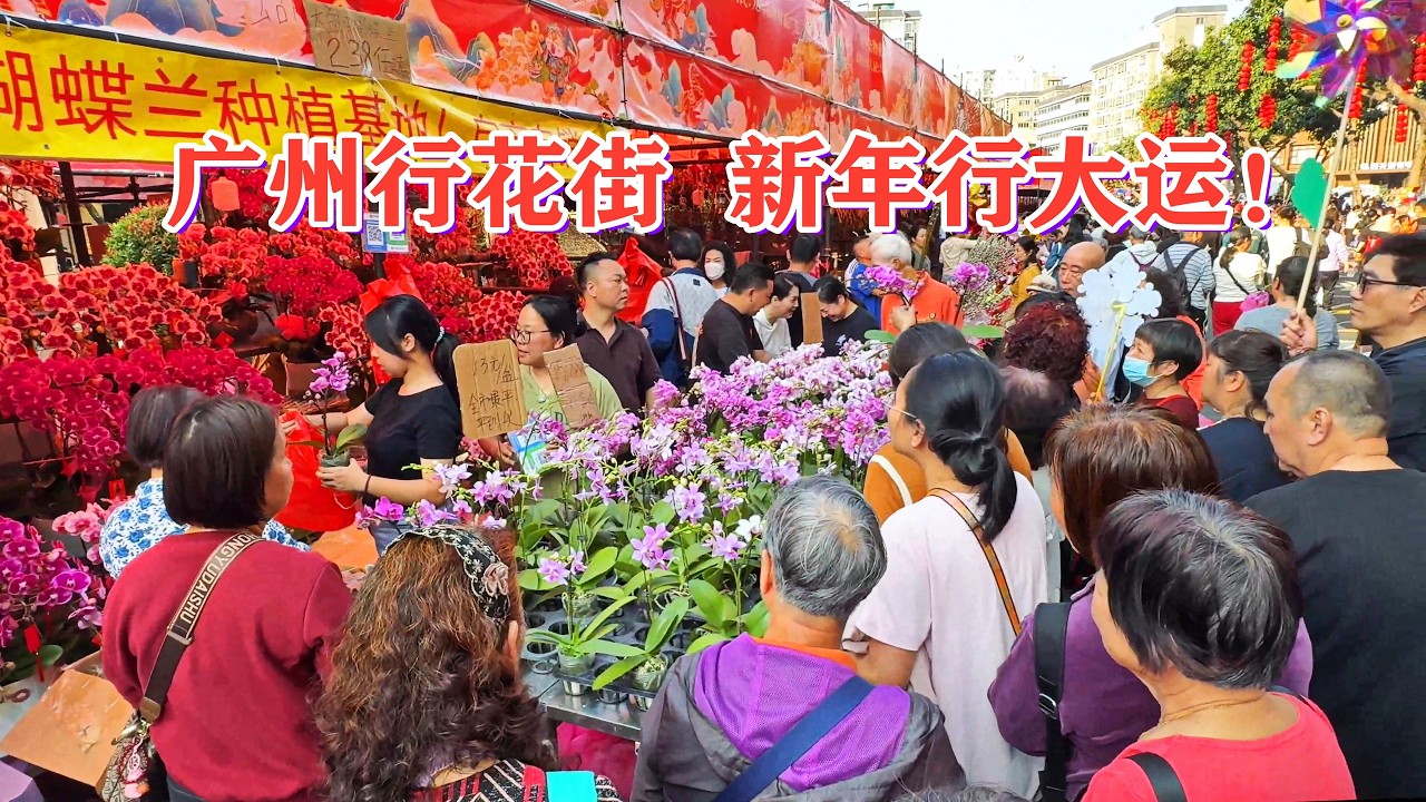 广州行花街｜2026沉浸式逛花市｜人流爆棚｜年味超浓｜新年行大运！中国传统民俗节日