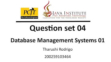 DBMS Question Set 04