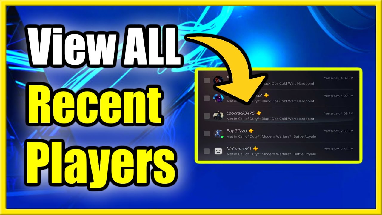 øve sig Kostbar Vag How to view Recent Players on PS5 & See Opponents! (Played Together!) -  YouTube