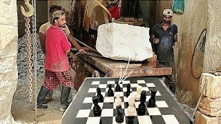 chess set making process || how to make chess board from marble (ajedrez)