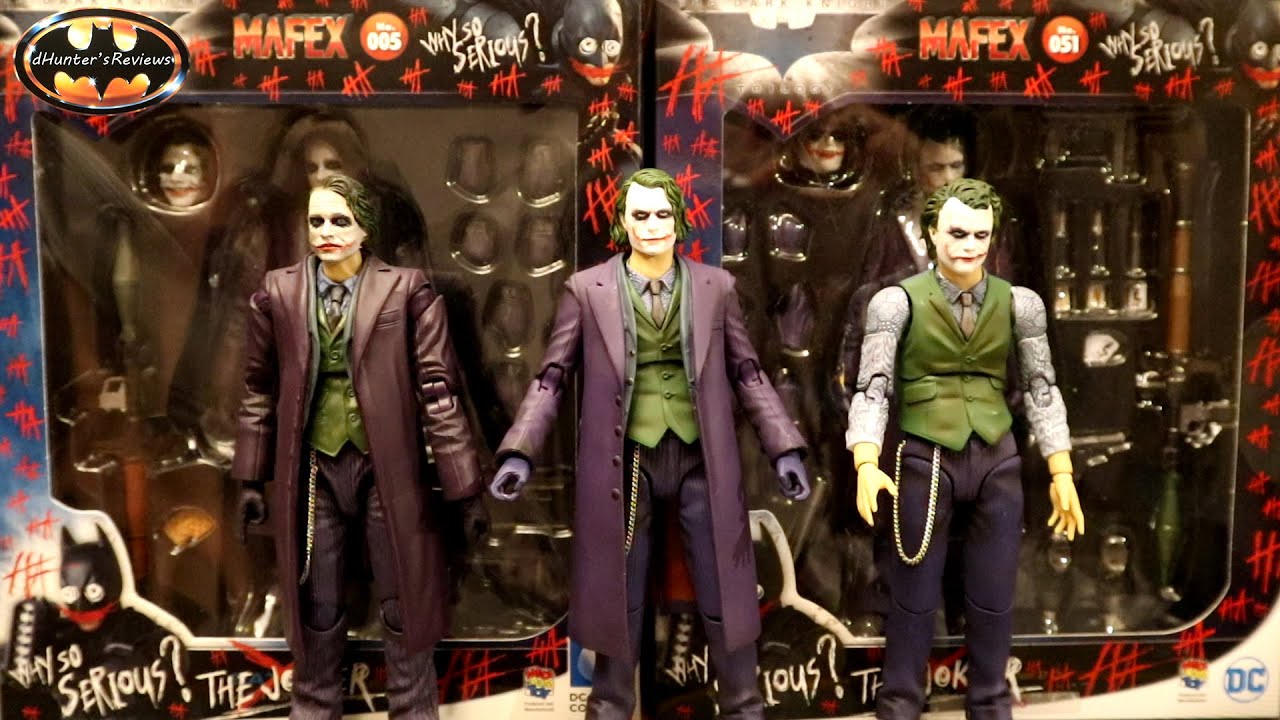 Mafex Joker 2.0 The Dark Knight Heath Ledger Batman Action Figure Review &  Comparison
