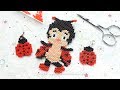 DIY - COCCINELLE Charms ou Poupée en perles a repasser BRICK STITCH - Tuto complet