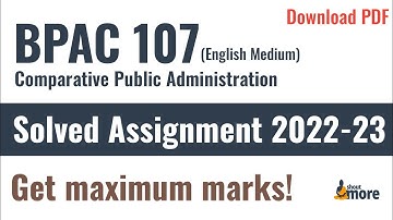 IGNOU BPAC 107 Solved Assignment 2022-23 (English Medium) | PDF Download