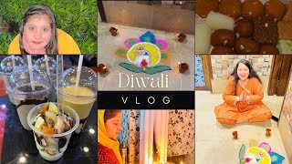 DIWALI VLOG 2023| pizza party and family dinner❤️|rangoli didn't turn out well🥲