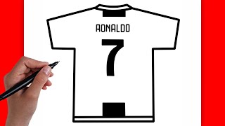 HOW TO DRAW RONALDO CR7 SHIRT WHITE | DRAWING STEP BY STEP