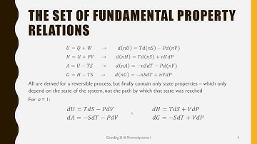 Thermo 1 Chapter 6 1a Defining Fundamental Relations, Helmholtz Energy, and Gibbs Energy
