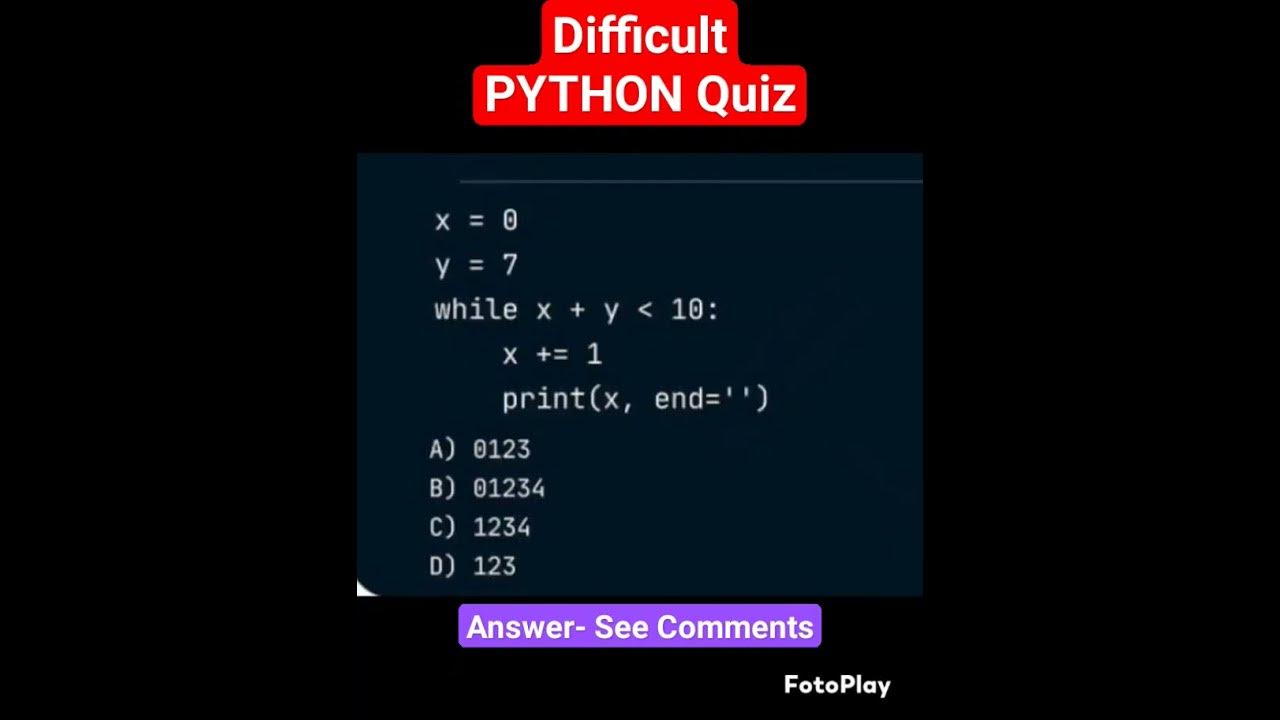 Difficult Python Quiz #python #machinelearning #ai #iot #coding #java # ...