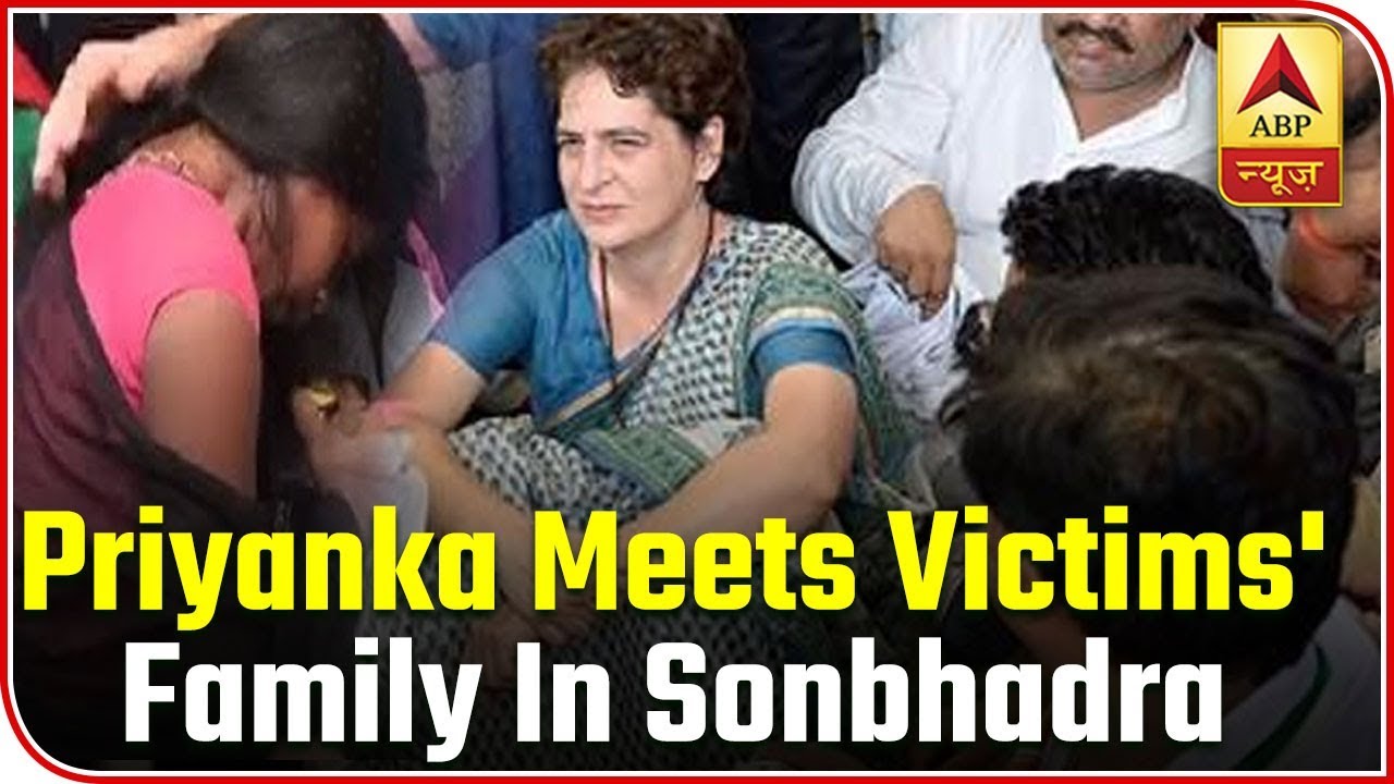 Full: Priyanka Gandhi Meets The Family Members Of Sonbhadra Firing Victims  | ABP News - YouTube