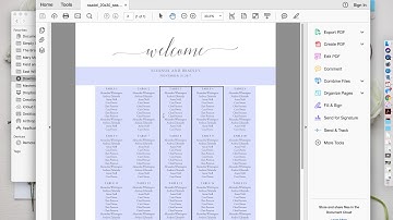 SIMPLYSUITE: How to Edit and Save a Seating Chart PDF Template using Adobe Acrobat Reader DC