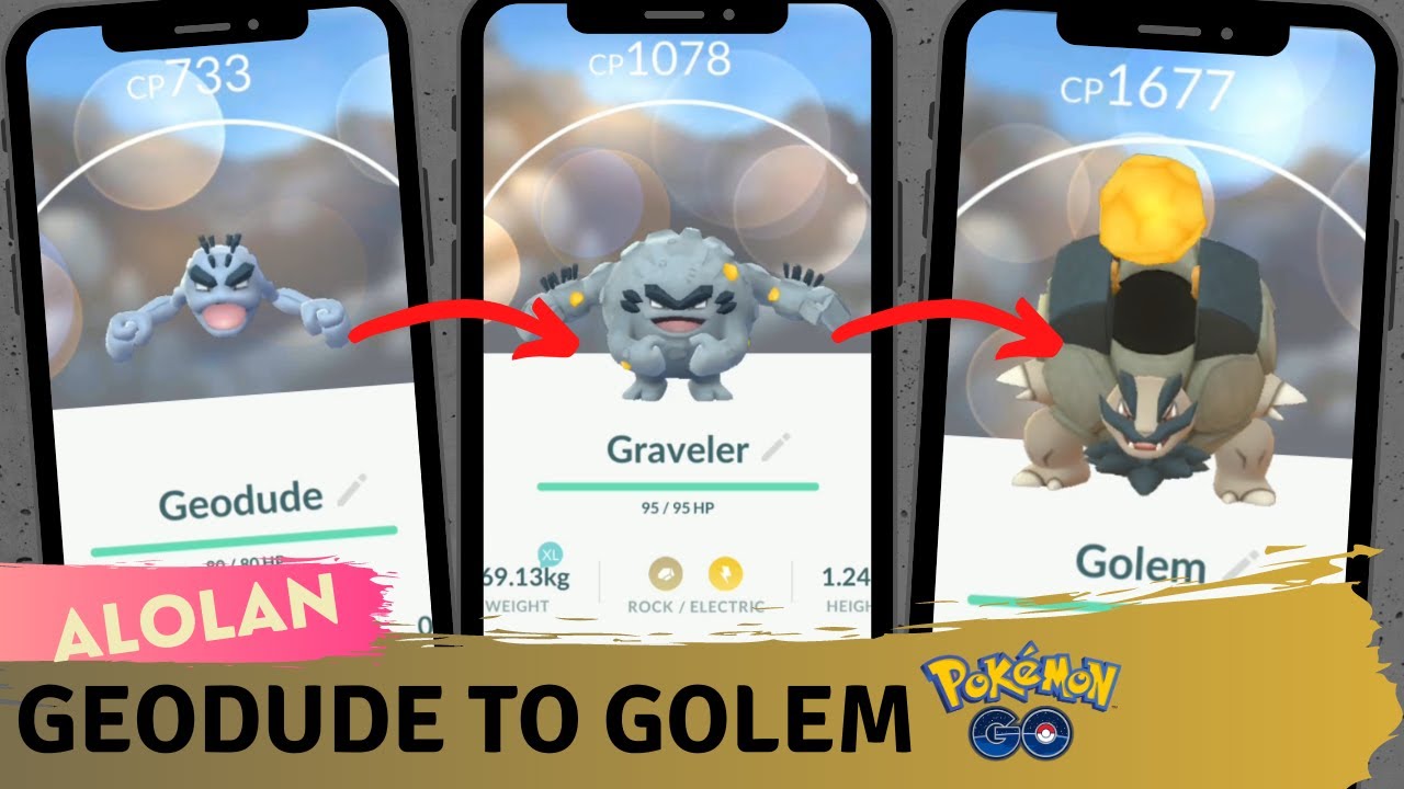 Geodude Spotlight Hour 2020 Evolving Alolan Geodude To Alolan Golem