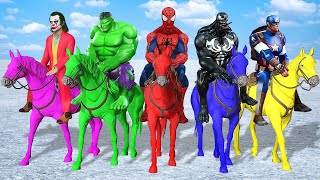 Superheroes Spiderman PRO 5 SUPERHERO TEAM Rescue Baby Spider Man from Bad Guy Joker, Venom