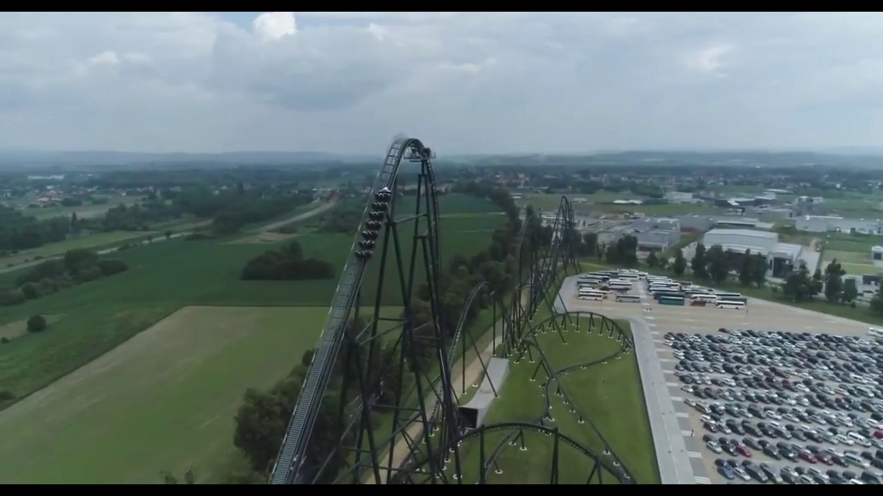 Amusement Park of Poland - Energylandia - LIVE DRONE - Kinder Party 2019 parking