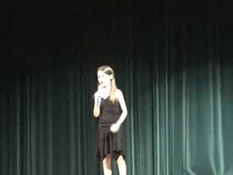 Danielle Murdock singing Because You Loved Me