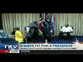 President Samia Suluhu receives a gift from Kenya's first lady