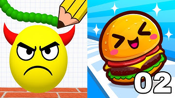 Draw To Smash Lv 372-400 vs Food Run Lv 1-20 : All Level Gameplay Walkthrough Android.iOs
