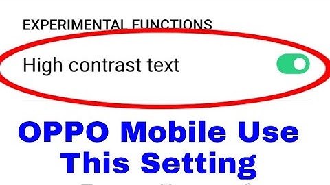 oppo High contrast text setting on use ।। oppo mobile me High contact setting on/use kaise kare