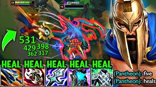 PANTHEON HEALS TO FULL HP IN 1 SECOND..