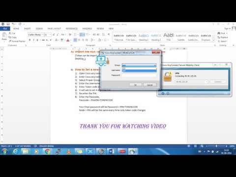 How to set new RSA PIN & Login into to Cisco any connect