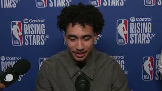 Sixers Injured Rookie Jared McCain Talks Rising Stars Appearance at NBA All-Star Weekend