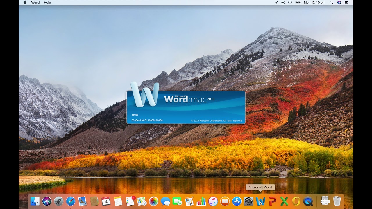 mac os sierra ms office 2011