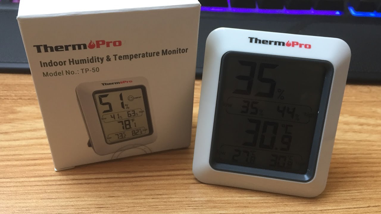 ThermoPro TP50 Indoor Thermometer Humidity Monitor Weather Station with  Temperature Gauge Humidity Meter Hygrometer 