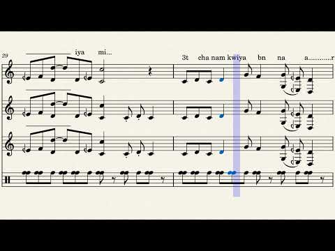 نوتة أغنية الما يجري قدامي إعداد مشعار