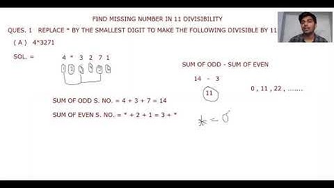 FIND MISSING NUMBER IN 11 DIVISIBILITY USE IN COMPETITION EXAM PART - 1