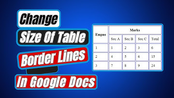 Google Docs Tutorial:  Change The Size Of Table Border Lines | Border line size (Quick & Easy!)